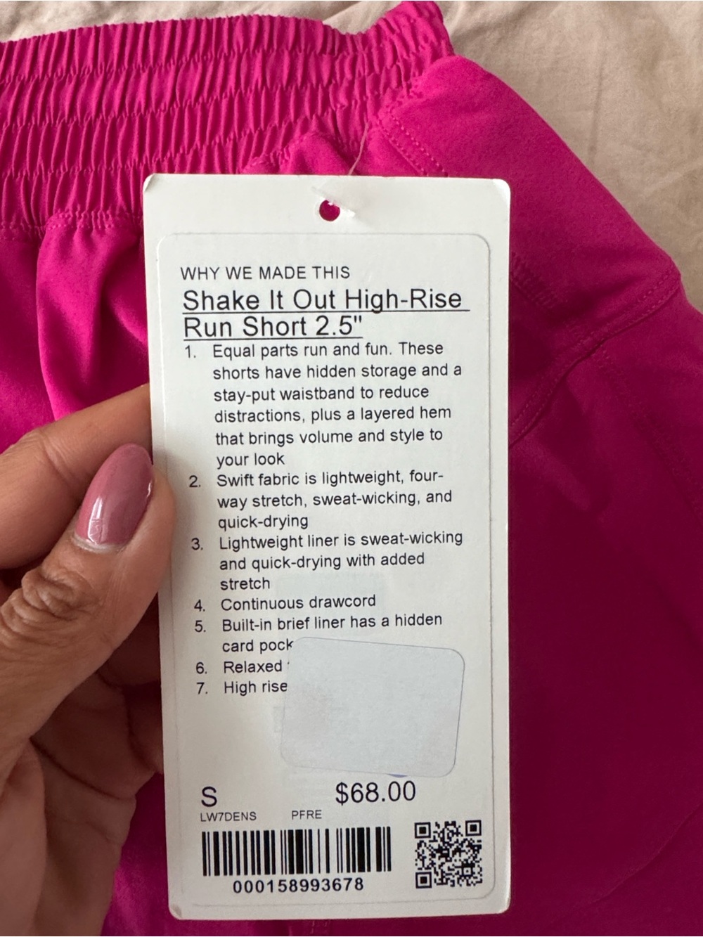 lululemon athletica Shake It Out High-Rise Run Short — Hot Pink